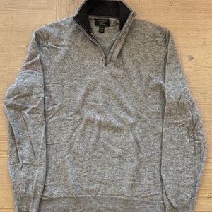 Club Room 100% Cashmere Men's Gray Quarter Zip-Up Sweater Medium